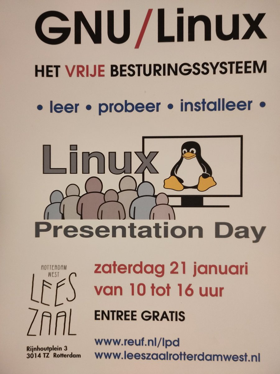 maynothaveaname's tweet image. Nog drie dagen tot aan #LinuxPresentationDay in Rotterdam