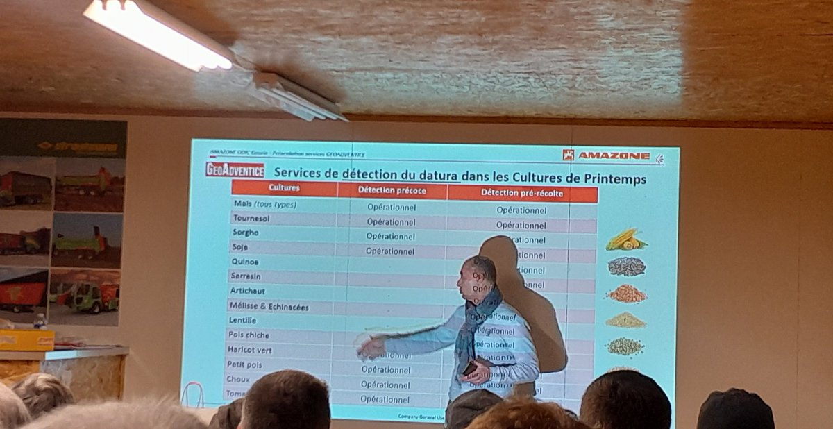 GwnMorin's tweet photo. Événement organisé par #SASOdic à Gourin. Présentation de #GeoAdventice par Francis Jumel @TelespazioFr. Cartographie par espèce d'#adventices par #drones pour une protection des cultures localisée. Bel exemple d'agriculture de précision !
#AgTech #AgPrecision https://t.co/opHf0IRpNZ