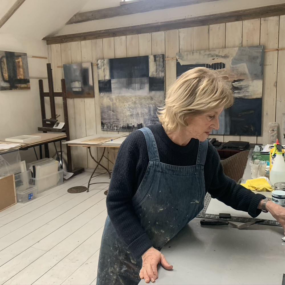 Ella Porter uses varied materials in her work like this piece 'painted' with glass beads. Known for her #ceramic forms and prints too. Tassie Russell captures fascinating interiors in her #photographic works as well as in #prints and #paintings. See our website for more details.