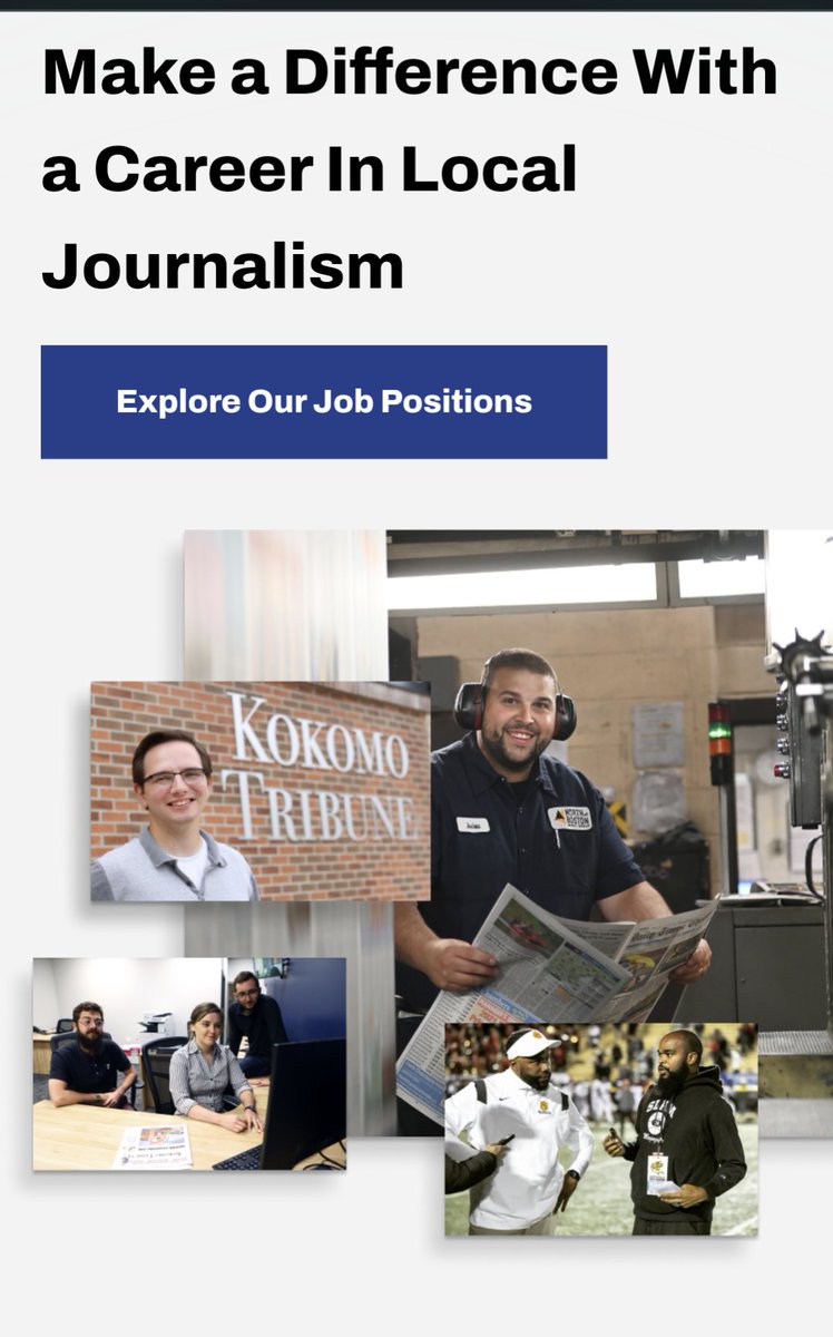 Tyler Juranovich (@tylerjuranovich) on Twitter photo When corporate picks 2 @KokomoTribune photos for its hiring webpage. 😂
I also spy <a href="/Durham_KT/">Spencer Durham</a>, <a href="/CaelePemberton/">Caele Pemberton</a> <a href="/WritesJt/">James</a> When corporate picks 2 @KokomoTribune photos for its hiring webpage. 😂
I also spy <a href="/Durham_KT/">Spencer Durham</a>, <a href="/CaelePemberton/">Caele Pemberton</a> <a href="/WritesJt/">James</a>