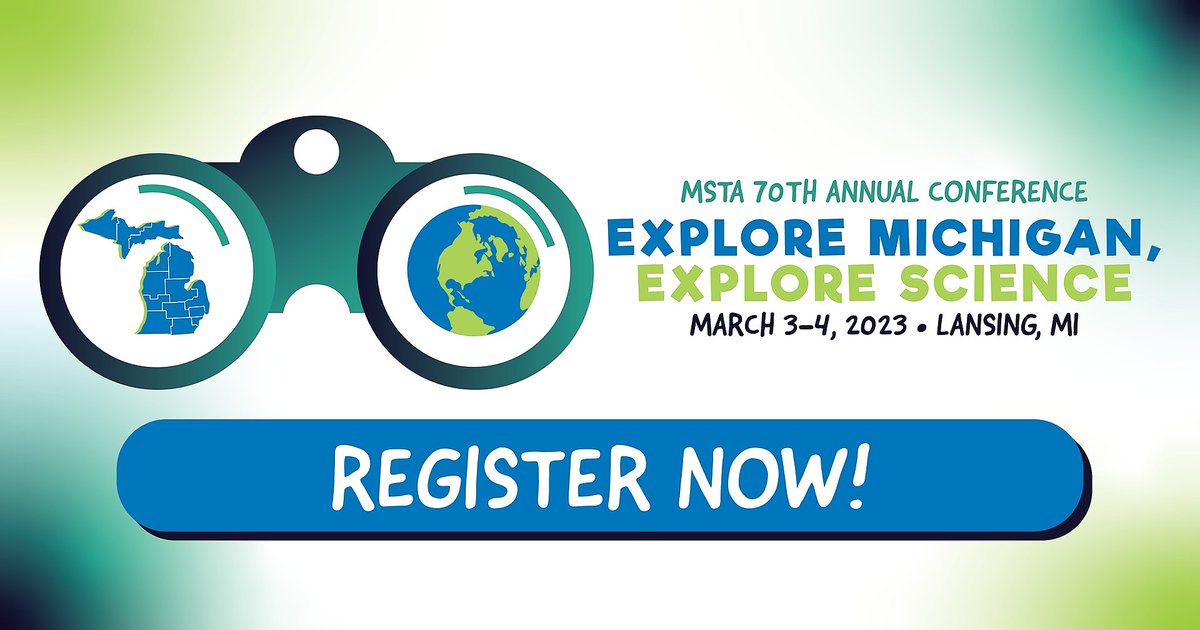 MSTAMich's tweet photo. The 2023 MSTA Annual Conference: Explore Michigan, Explore Science is quickly approaching and you won't want to miss out on this informative two-day event! Attendees will be able to visit all sorts of creative sessions!

View the agenda and register: https://t.co/bNaDd6MVKd https://t.co/uUKRp5vOxB