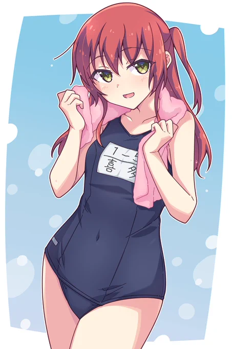 スク水喜多ちゃん昨日のぼざろおえかき配信に感化されて…18日目。#100日チャレンジ #ぼざろおえかき 