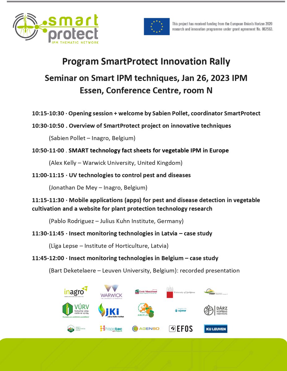 HispatecAGRO's tweet photo. 📅 El próximo 26 de enero, #Hispatec estará presente #IPMEssen 2023, la feria líder mundial de #horticultura, con el proyecto #SmartProtect.

Consulta el programa completo de la jornada ⬇️ https://t.co/KhYVjVnpsL