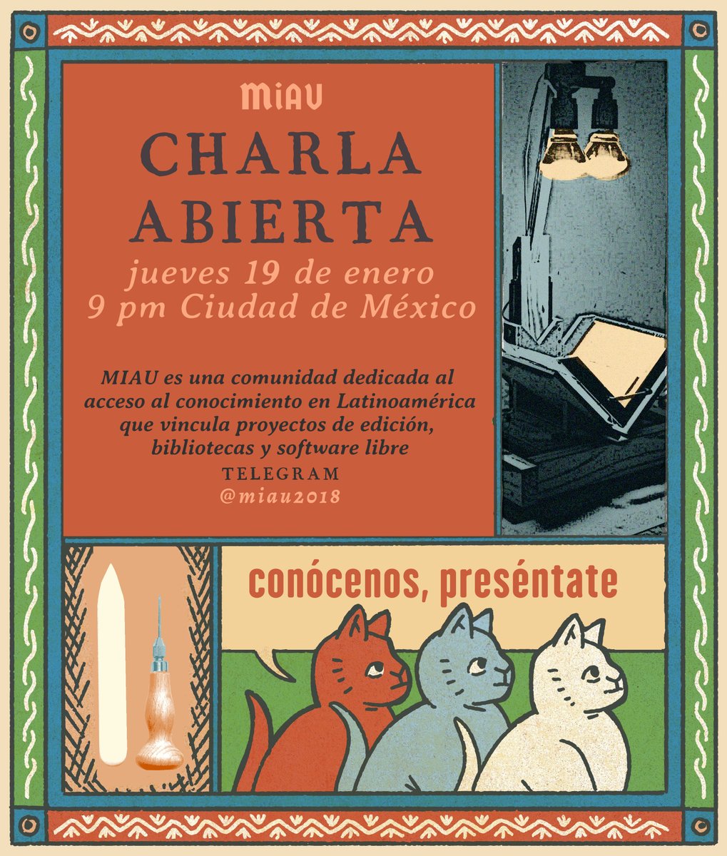 hacklib's tweet photo. Si les gusta la leche tibia, las publicaciones libres y hacer comunidad, tendremos esta charla virtual e informal. #Miau #Telegram #Jitsi https://t.co/cYeExnPuMt