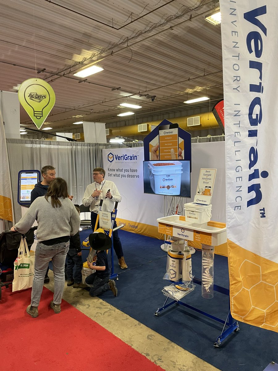 verigrain's tweet photo. We’re at @MBAgDays 10 acres of exhibits with the latest AG technology. Visit booth 1841-1842, Barn 4 to learn more about how VeriGrain can help you earn an extra $100/acre in 2023! https://t.co/OkgVEKmzit
 
#AgDays23 #VeriGrain #KnowledgeisProfit #AgTech #DataManagement https://t.co/ygplUSApK8