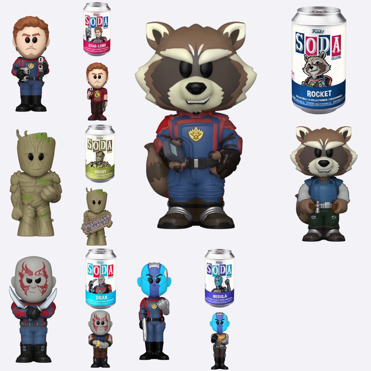 DisTrackers's tweet photo. Better look at Guardians of the Galaxy Vol. 3 Pops &amp; Sodas!
.
#Marvel #GuardiansOfTheGalaxy #GuardiansOfTheGalaxyVol3 #Funko #FunkoPop #FunkoPopVinyl #Pop #PopVinyl #Collectibles #Collectible #DisTrackers https://t.co/cLP6t7loiC