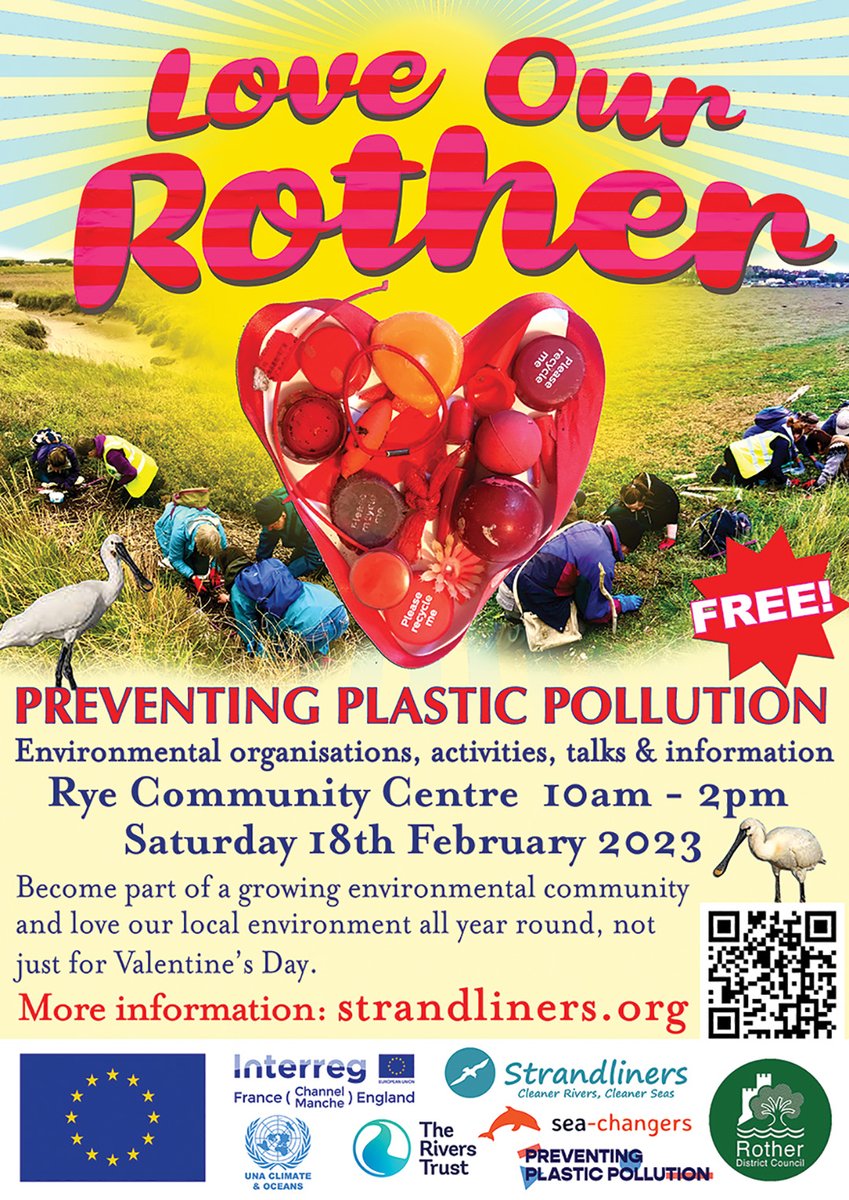 All rivers run to the sea, bringing inland pollution with them.
This free #PreventingPlasticPollution event joins the land to the sea for everyone
Talks &amp; activities for all ages. 
#ValentinesDay
#LoveOurRother
#cleanerriverscleanerseas