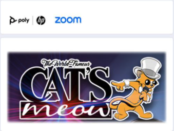 lamorte_pat's tweet photo. @fetc Come join Zoom and Poly for a fun night of networking and singing at the world famous Cat's Meow Karaoke Bar on Wednesday night from 6-9. Sign up here https://t.co/rrXSzgplic #networking #zoomedu #poly #FETC23 https://t.co/2ebUGQfn6s