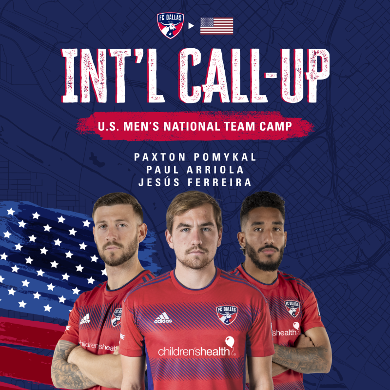 FCDallas's tweet photo. Pax is back in the fold, and our trio is heading to USMNT camp.