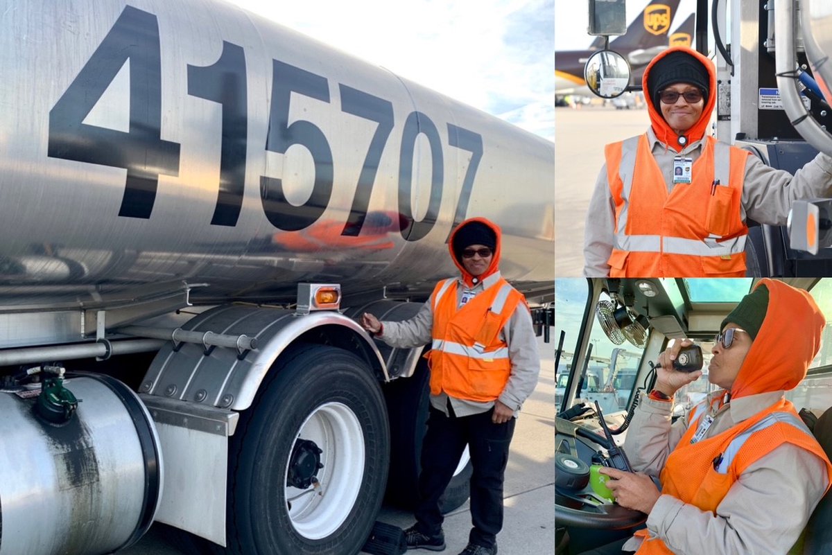 At @FlyLouisville, UPS manages its own fuel trucks & fuelers like #ProudUPSer Shaunnette Harrison. Shaunnette, who works in 2nd Day Air Fueling at @UPS Worldport, recently completed her 28th peak season. She's one of our many @UPSers #deliveringwhatmatters. ✈️🤎✈️ #ThankAUPSer