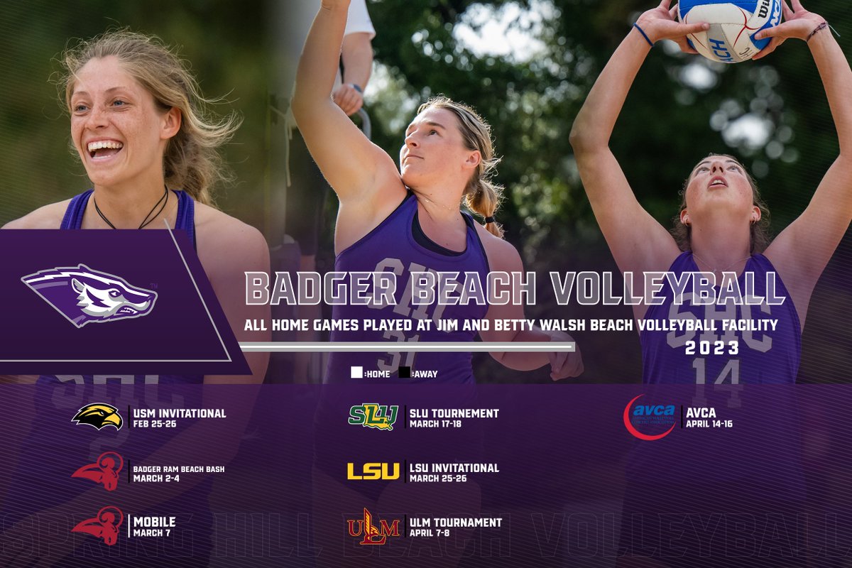 SHC_Volleyball's tweet photo. The Sandy Badgers are BACK! The 2023 beach volleyball schedule is here!!📆

#HillYeah https://t.co/4ExqnTYZSh