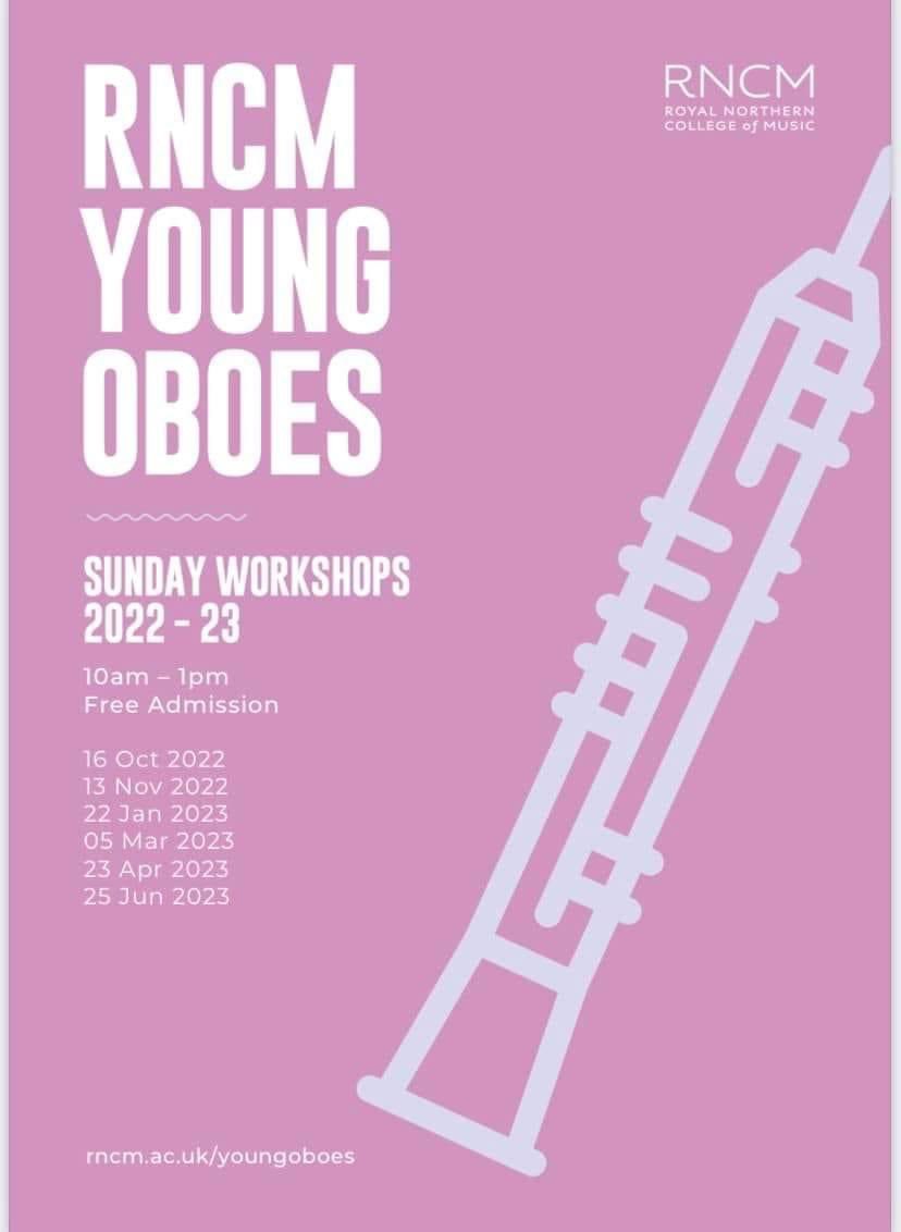 Bethan Roberts (@oboebethan) on Twitter photo RNCM Young Oboes & Bassoons are back on again this coming Sunday 22nd January, 10:00-1:00pm. The workshop is completely free, for ages 5-18 and for all abilities.
<a href="/bayleyhn/">Dr Hannah Bayley</a> <a href="/rncmlive/">Royal Northern College of Music</a> <a href="/BDRSoc/">British Double Reed Society</a> <a href="/ABRSM/">ABRSM</a> <a href="/perkins_mail/">Laurence Perkins</a> <a href="/HowarthofLondon/">Howarth of London</a>
To book a place email:
Hannah.bayley@rncm.ac.uk RNCM Young Oboes & Bassoons are back on again this coming Sunday 22nd January, 10:00-1:00pm. The workshop is completely free, for ages 5-18 and for all abilities.
<a href="/bayleyhn/">Dr Hannah Bayley</a> <a href="/rncmlive/">Royal Northern College of Music</a> <a href="/BDRSoc/">British Double Reed Society</a> <a href="/ABRSM/">ABRSM</a> <a href="/perkins_mail/">Laurence Perkins</a> <a href="/HowarthofLondon/">Howarth of London</a>
To book a place email:
Hannah.bayley@rncm.ac.uk
