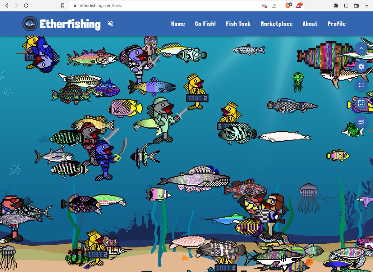 littlepenguiy's tweet photo. Look at all my pretty fish! #free2play @EtherFishing Catch your own at https://t.co/l7YziwV03Y. Daily fishing derbies on now! https://t.co/azQ4mBz2r3