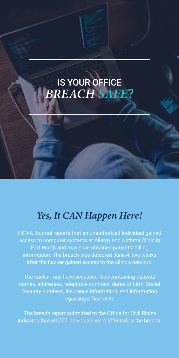 SmartTrainingLL's tweet image. Being prepared will shield your workplace from a potential breach. Visit SmartTraining.com to learn how to safeguard your practice and yourself.