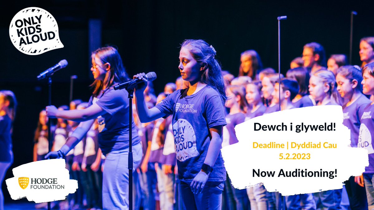 OnlyKidsAloud's tweet photo. Auditions are now open! Would you like to be part of our Only Kids Aloud Chorus 2023? 

Mae clyweliadau nawr ar agor! Hoffech chi fod yn rhan o’n rhaglen Only Kids Aloud 2023? 

Find out more 👉 https://t.co/F3I0UccK3X https://t.co/poSsaZvbzr