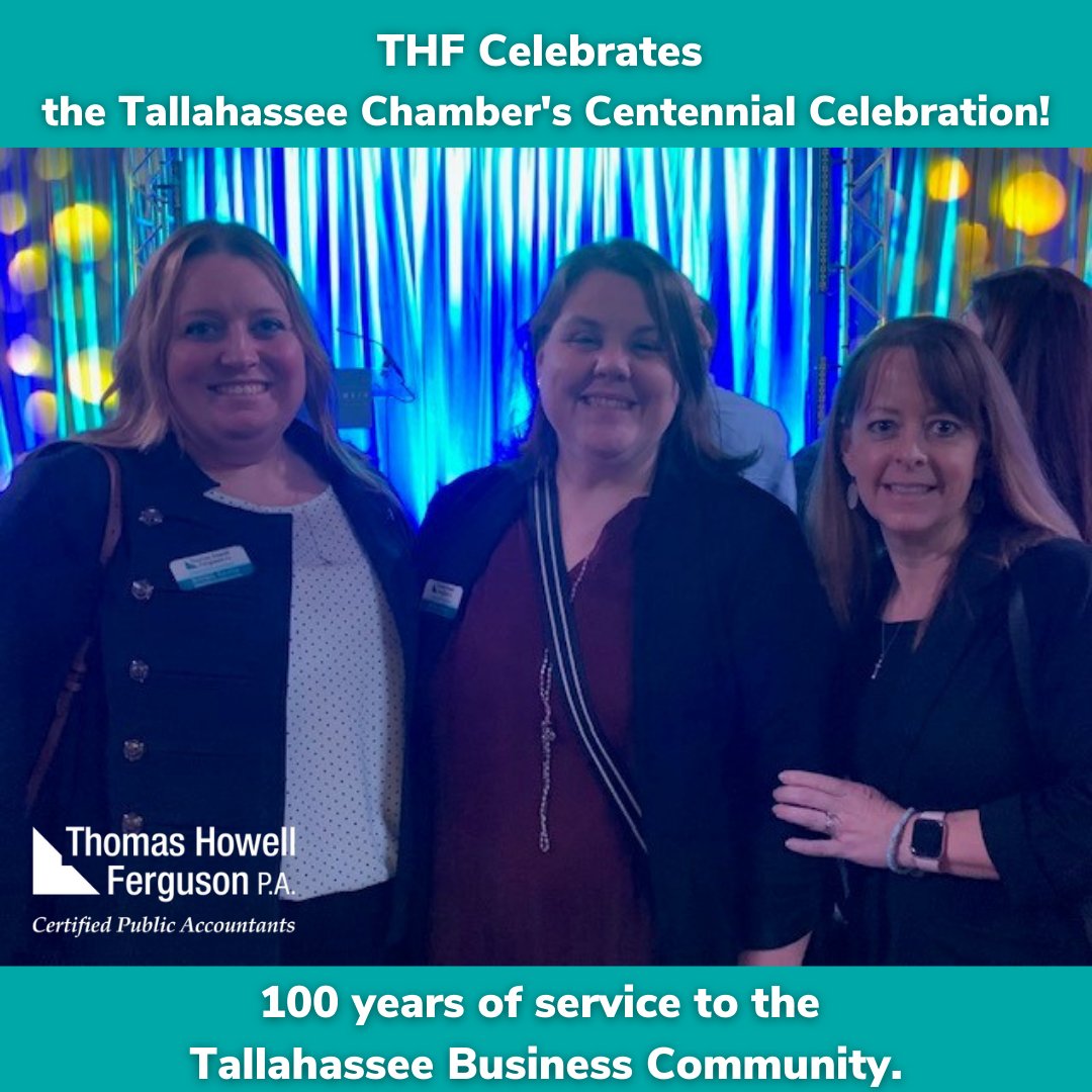 thfcpas's tweet photo. Congratulations to the @talchamber on celebrating a century within the Tallahassee business community! As a member of the Chamber, THF was honored to be in attendance at their Centennial Celebration this morning. #WhatCounts https://t.co/5ty8gG9mIq