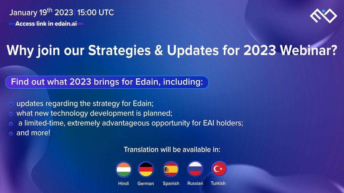 edainsw's tweet photo. Tomorrow, the updates you’re all waiting for are about to be revealed plus, there’s a surprise limited-time opportunity prepared that #EAI holders will definitely enjoy.
Also, translations into several languages will be available.
👉Join us: https://t.co/qeCNCpqqDG

#Edain https://t.co/3ffReE4K45