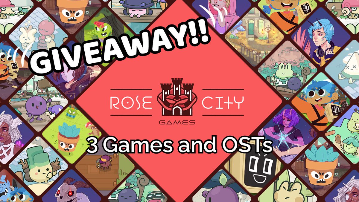 rosecitygames's tweet photo. ✨ HUGE Giveaway! ✨
We're giving away *three* big Steam bundles that include all of our games and OSTs! Just retweet this and follow us to enter. The contest will run until 9:00am PST on Saturday Jan. 21st. Good luck! https://t.co/BWcif8cDXM