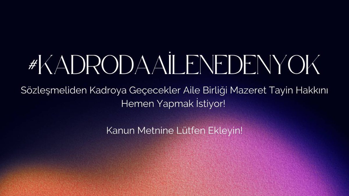 srrznn's tweet photo. Süre şartı olmadan mazeret tayini yapmayacağımız bir kadroyu istemiyoruz!

Kanun metnine ekleyeceğinize güvenimiz tam!

@mustafaelitas 
@haliletyemez 
@AvOzlemZengin 
@yilmaztunc 
@akbasogluemin 
@mleventbulbul 
@erkanakcay45 
@Mustafa_Destici 
#KadrodaAileNedenYok https://t.co/FCEfzlb0se