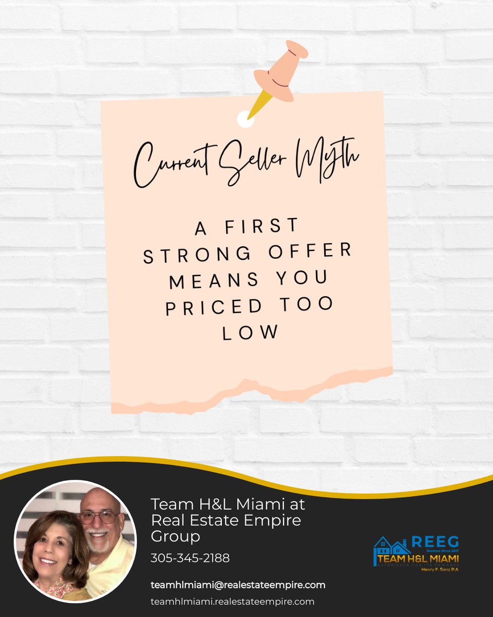 When the first offer comes through, and it’s a good one, you might wonder if you played the real estate game wrong and priced your home too low. Well, worry not! This is a really good sign. 

#iloverealestate #realtorforlife #topagent #listwithme #isellhomes #sellyourhomefast
