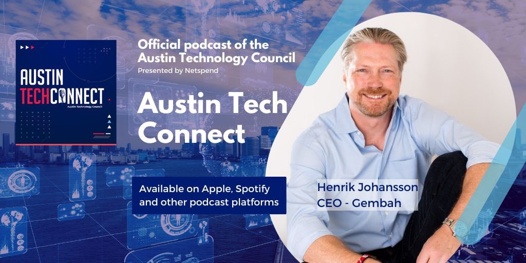 ATCouncil's tweet photo. New on the “AUSTIN TECH CONNECT” podcast this week - Henrik Johansson (CEO at @MadeWithGembah) shares his entrepreneurial journey and thoughts on the future of Austin Tech. #austintech #austin #gembah https://t.co/WG46f4uDBh