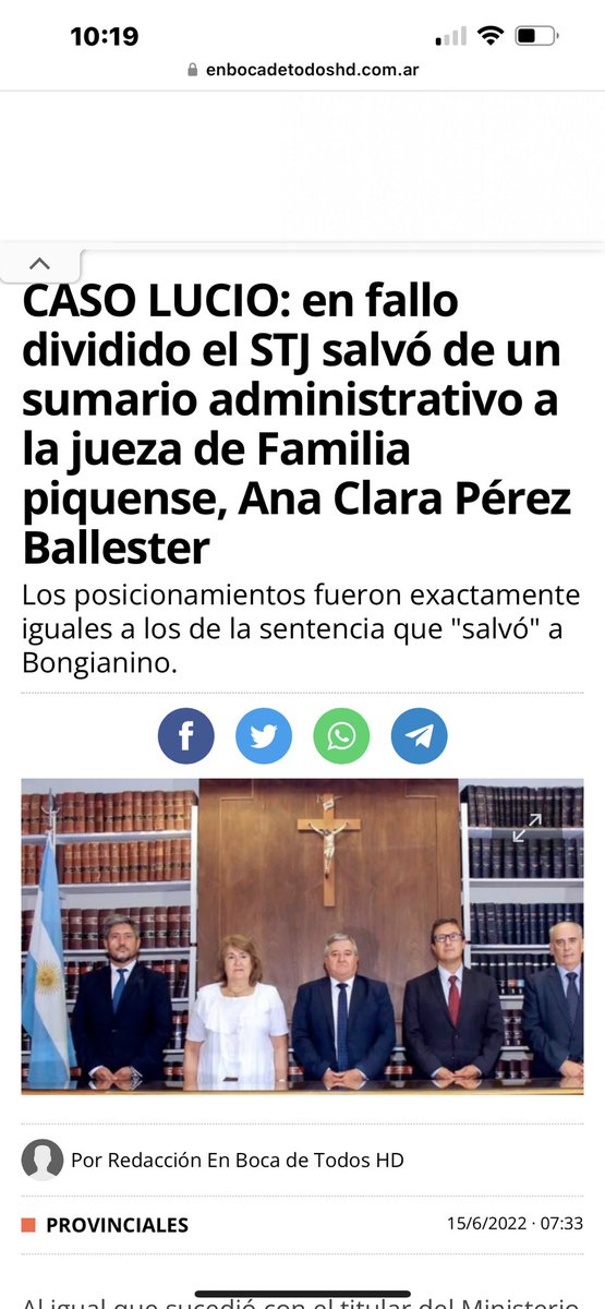 Así la salvó el poder judicial de La Pampa a la jueza Pérez Ballester de que pague por su pésimo y mortal accionar por la custodia y seguimiento de Lucio Dupuy. Se salvan entre ellos!!!!Hagamoslo publico o el atropello no para!!!! Lucio pago con su vida.