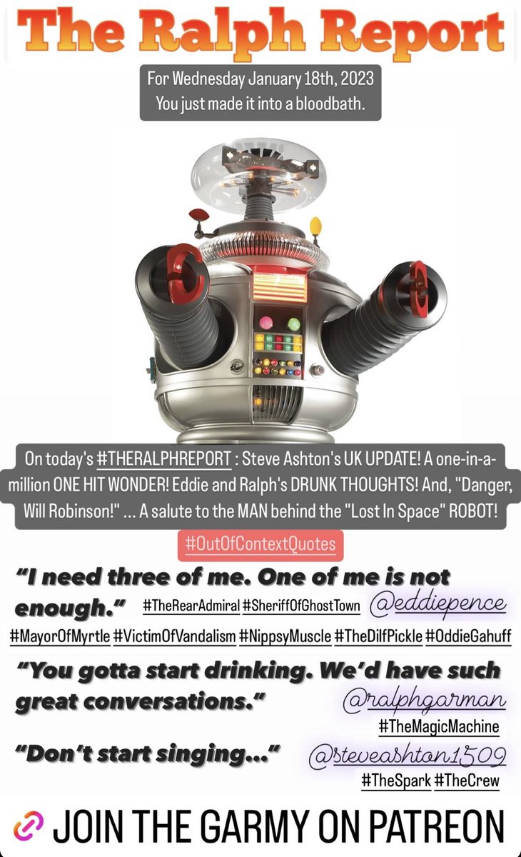 TRRFanPage's tweet photo. Subscribe to #TheRalphReport on @Patreon at https://t.co/kDOhJw7yYH. You won’t regret sticking @RalphGarman & @eddiepence in your ear holes Mon-Fri. For as little as 15 cents a day!Today with the #UKUpdate from @steveashton! #TheSpark #Garmy #OneHitWonderWednesday https://t.co/QjDf9JzaX6