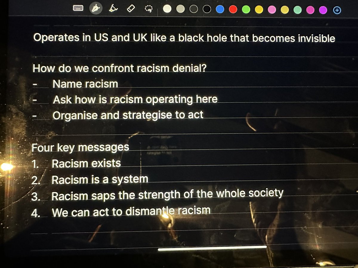 shutcake's tweet photo. Colleagues following the #yems story may be interested in these slides shared courtesy from @eveosh twitter feed from Professor Camara Jones with 4 key messages
Racism exists
It is a system
It saps the strength of the WHOLE of society
We can do something about it
Pls share https://t.co/16AKSbH28b