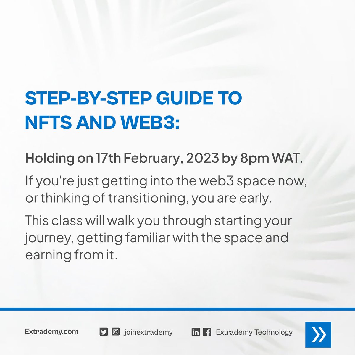 joinextrademy's tweet photo. Step-By-Step Guide to NFTs and Web3: https://t.co/layJZ2rXrf