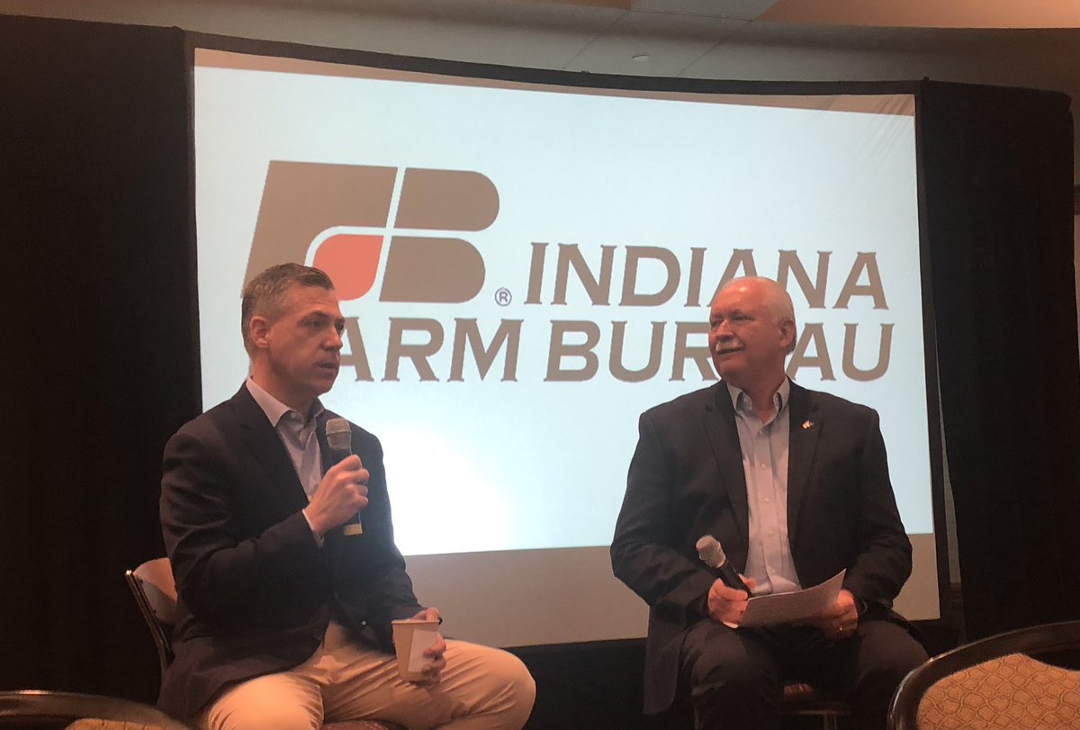ATauer1's tweet photo. INFB President Kron and Congressman Banks discussing upcoming Farm Bill at FW Farm Show https://t.co/9XQw0W7X7b