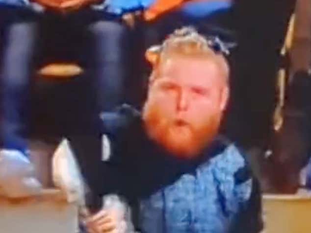 barstoolsports's tweet photo. Shout Out This Ham Porter Looking Utah State Fan For Dancing His Ass Directly Into America's Heart https://t.co/kxmM6H3OI7 https://t.co/VhqnLA3fLf