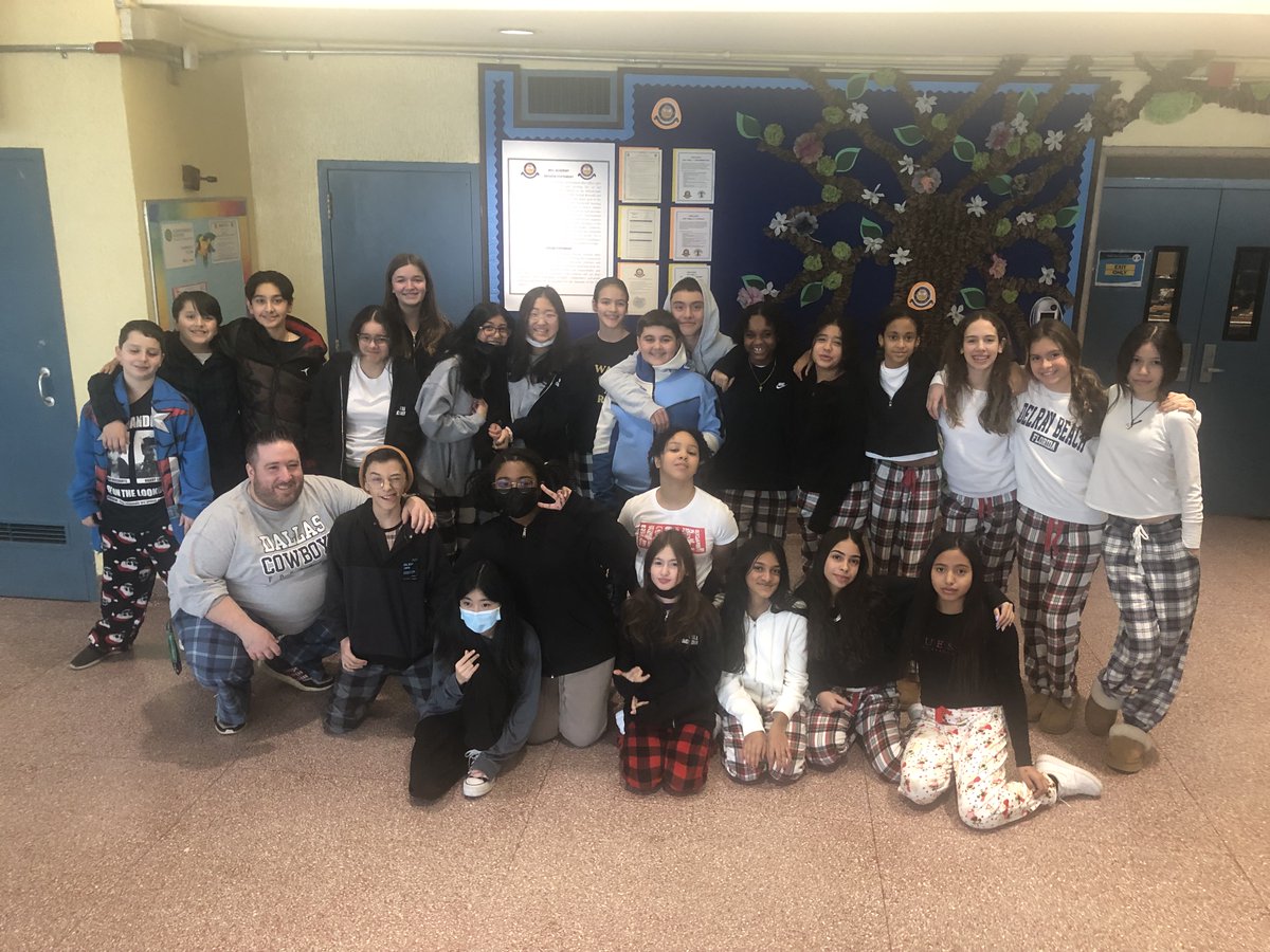 BELLAcademy's tweet photo. BELL Academy students wore their cozy pajamas to launch our Pajama Drive for the St. Mary's Children's Hospital!  Thanks for all the donations! #BELLStrong!  #BELLService! https://t.co/ytKDhUgD7S