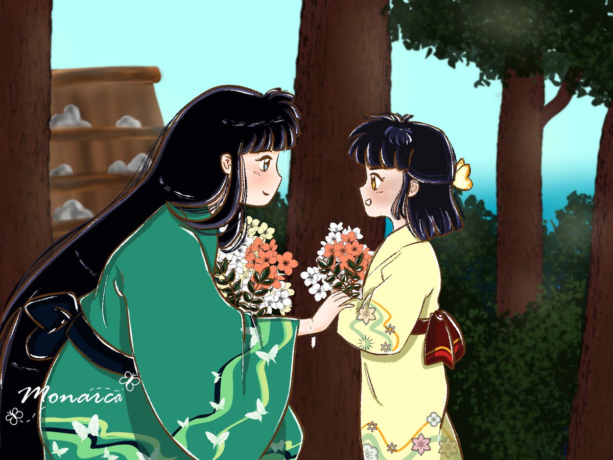 Monarca_Arts's tweet photo. "Al fin pude ser una mujer normal ❤️" 
.
.
.
#HanyoNoYashahime #inuyasha #殺りん #半妖の夜叉姫 #sessrin #anime #inukyo #anime #kikyou #manga #fanart #doujinshi #Moroha #sessrin https://t.co/MguGOKXpok