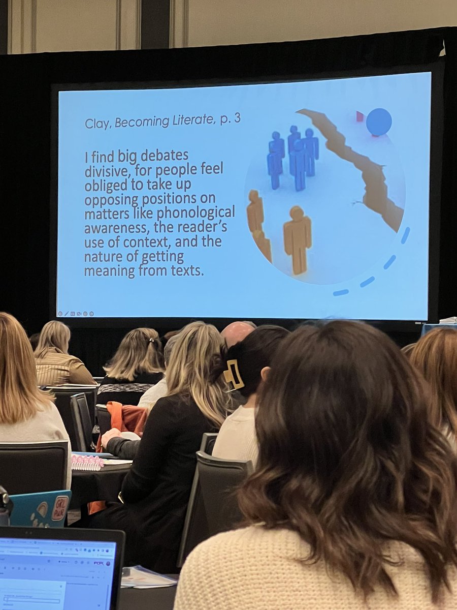 “Reading Recovery has attended to orthographic mapping for decades.”  Dr. Jan Richardson is presenting “Teaching Word Study and Phonics” to a full ballroom at the 2023 Comprehensive Literacy Pre-Conference in Chicago.
