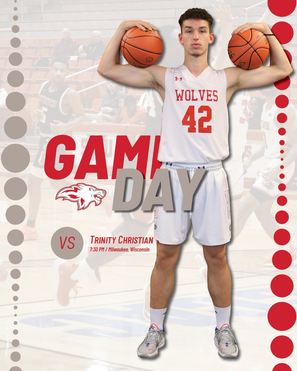 🏀GAMEDAY🏀
<a href="/MBB_CSU_Wolves/">Cardinal Stritch Basketball</a> hosts Trinity Christian College!
📍Panella Court | Milwaukee, Wis.
⏰7:30pm
📊bit.ly/3QLZRzf
📺bit.ly/3GTkcOm
