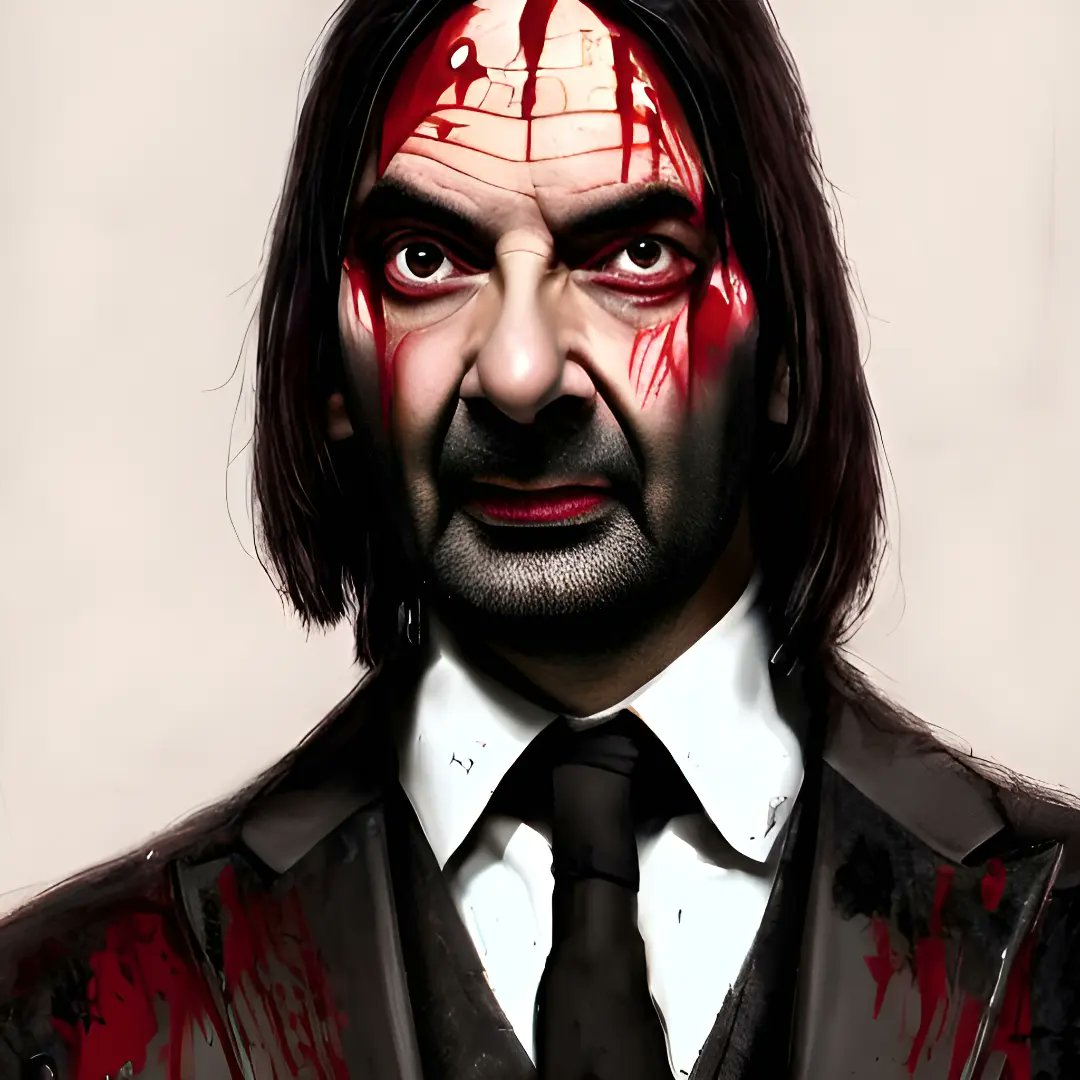DLWhiskey's tweet photo. Mr. Bean as John Wick
#Mrbean #JohnWick #horrorjunkie #horrorcommunity  #followlujahfollowback #horrorart #wonderapp #aiartcommunity #aiart #artificialintelligence #artgallery #digitalart #wonder #wonderartists #artgalleries #ai #aiartist
#aiart #Aiartcommunity https://t.co/yQjUhsdrPD
