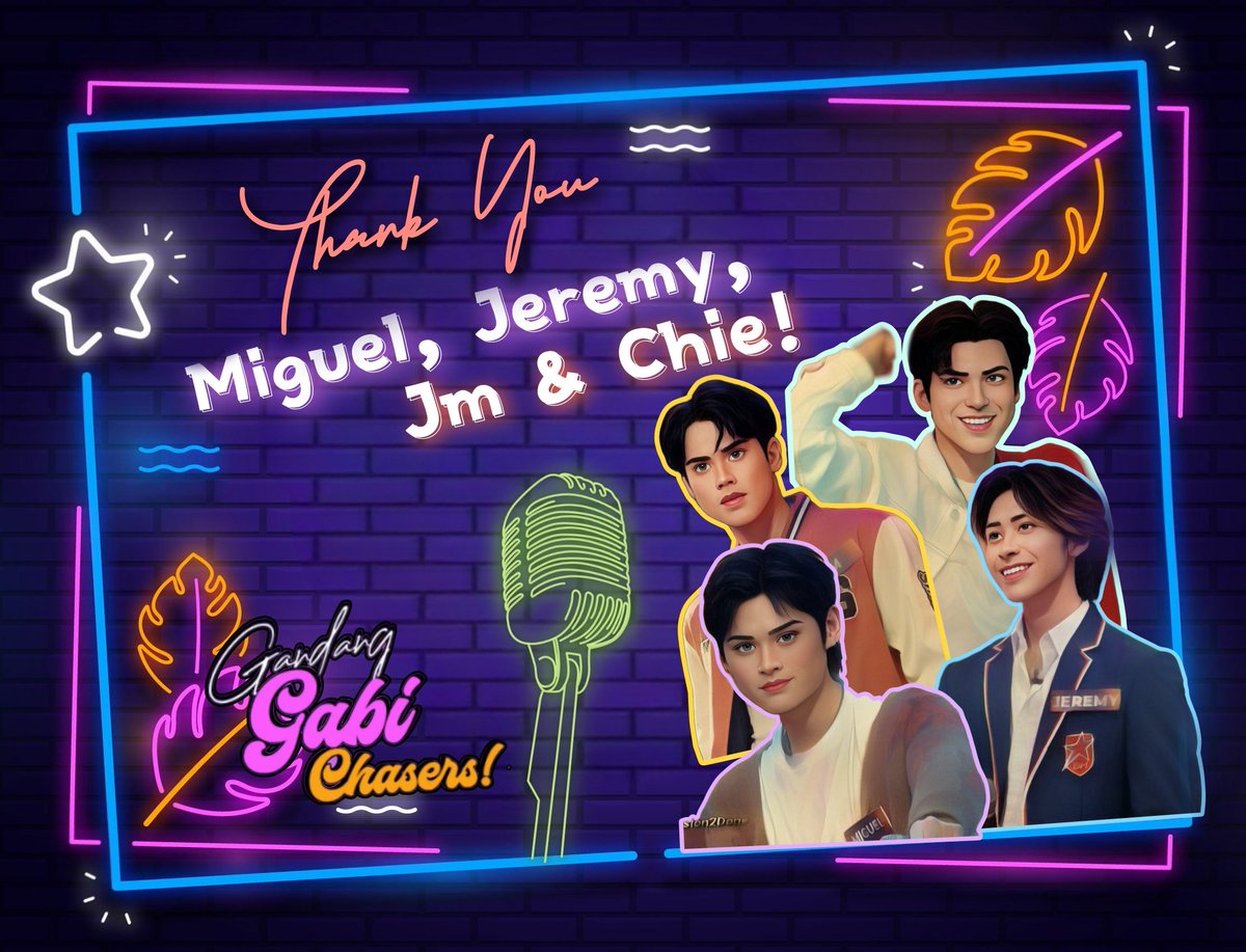 GGCOfficial_'s tweet photo. Isang taos pusong pasasalamat sa ating mga special guests / surprise guests sa #GandangGabiChasers tonight na sila  @jeremywakeup @Jayemrnqll @itsmigwel @ChieraldTan1! We hope you had a good stay and time with us! We are so excited sa future niyo outside the dreamstage! 🫶🫰 https://t.co/071uhdg9gC