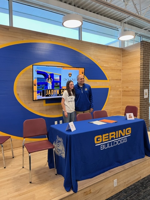 DoaneXC's tweet photo. It has been said, "it takes a village" &amp; we agree! Thank you families, coaches, &amp; teammates for all the love &amp; support you have given &amp; continue to give Jadyn! Thank you Coach Marez @GeringBulldogs for all your dedication to your student-athletes. #blessed https://t.co/avfLGl9YMR
