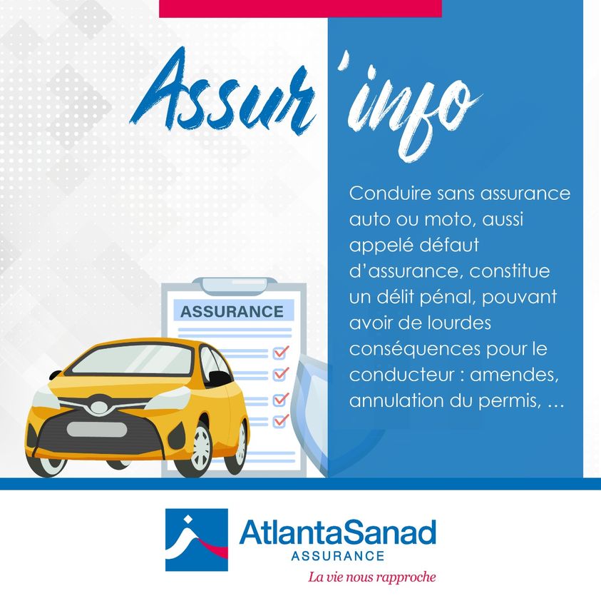 atlantasanad's tweet photo. #Assur_info : Que risquez-vous à conduire sans assurance auto ou moto ? ]
#assuranceauto #automobile #véhicule #Assurance #Maroc #AtlantaSanad #AtlantaSanad_Assurance #lavienousrapproche https://t.co/BWzjN7EAFe
