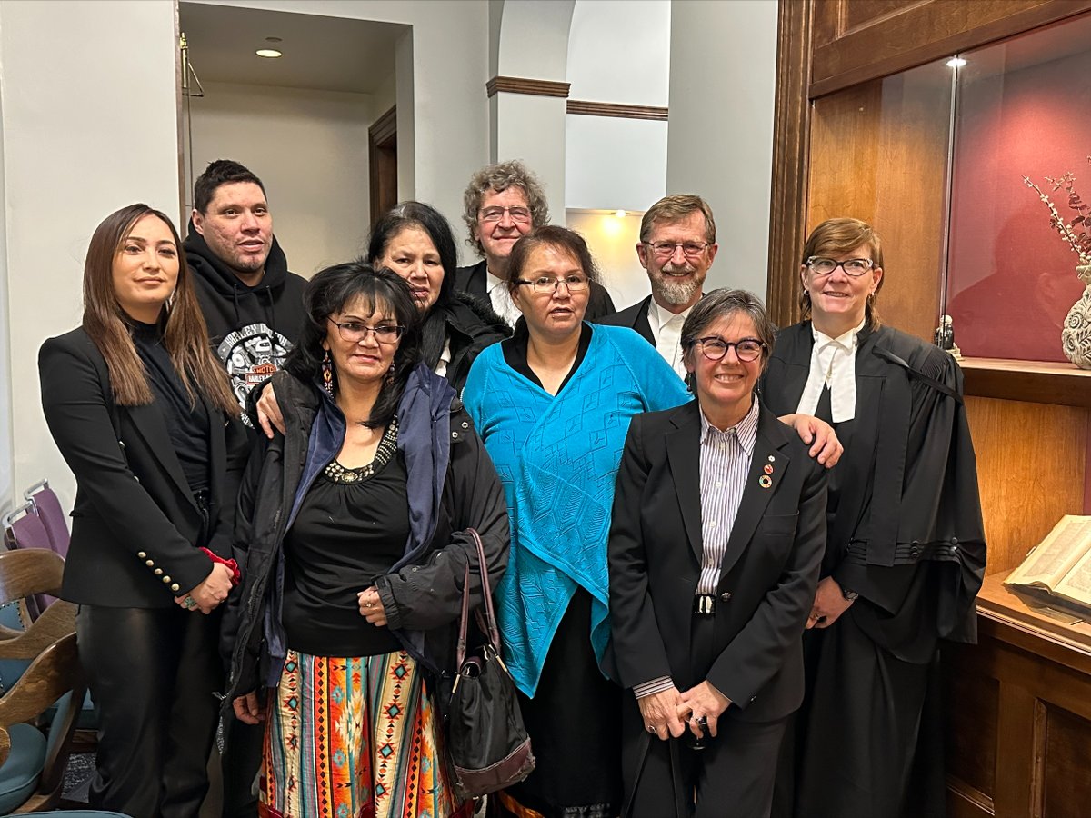 fsinations's tweet photo. "The women deserve more than bail," FSIN Vice Chief Aly Bear testifies at Court of King’s Bench in Yorkton, Sask. in support of two First Nations sisters wrongfully convicted of second-degree murder in 1994. https://t.co/4ncUv3YZnj