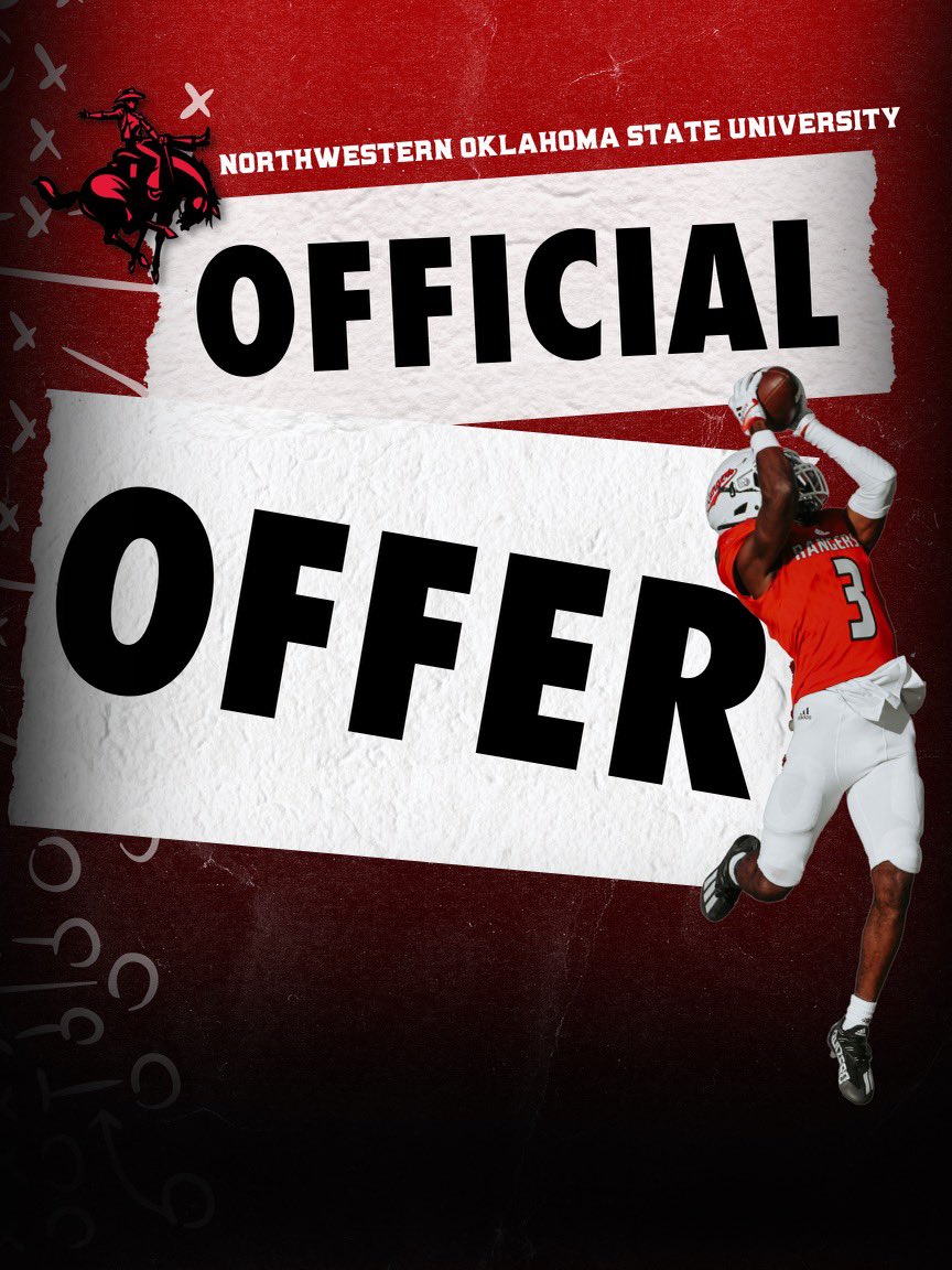 #AGTG After a good conversation with <a href="/Coach_J_Medrano/">Jason Medrano</a> I’m thankful to receive an offer from Northwestern Oklahoma State!! @THillMuskogeeFB <a href="/TheCoachJoShow/">Prentice</a>