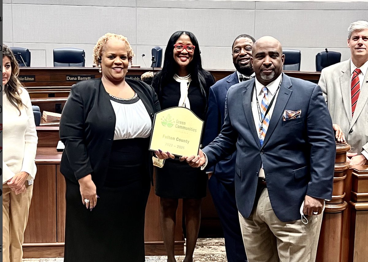 Special thanks to Fulton County's Joe Davis and his team for the Gold Status Certification recognition that Fulton County has received from The Green Communities Program. This prestigious distinction is for Fulton County's work promoting regional sustainability.