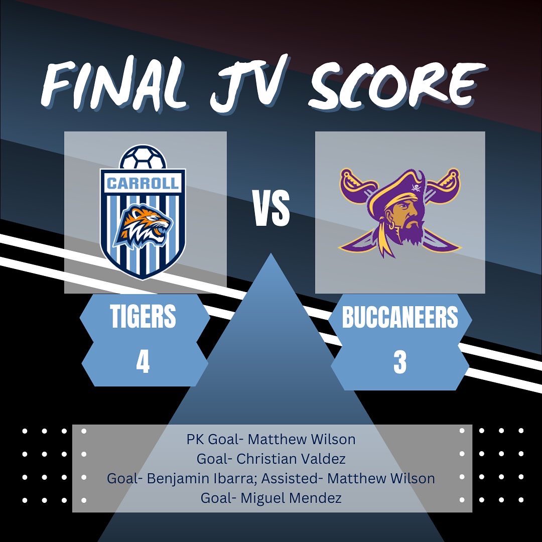 Congratulations Varsity &amp; JV! District is finally underway! 
#TigerPrideNeverDies #FearTheRoar #carrollsoccer #carrolltigers