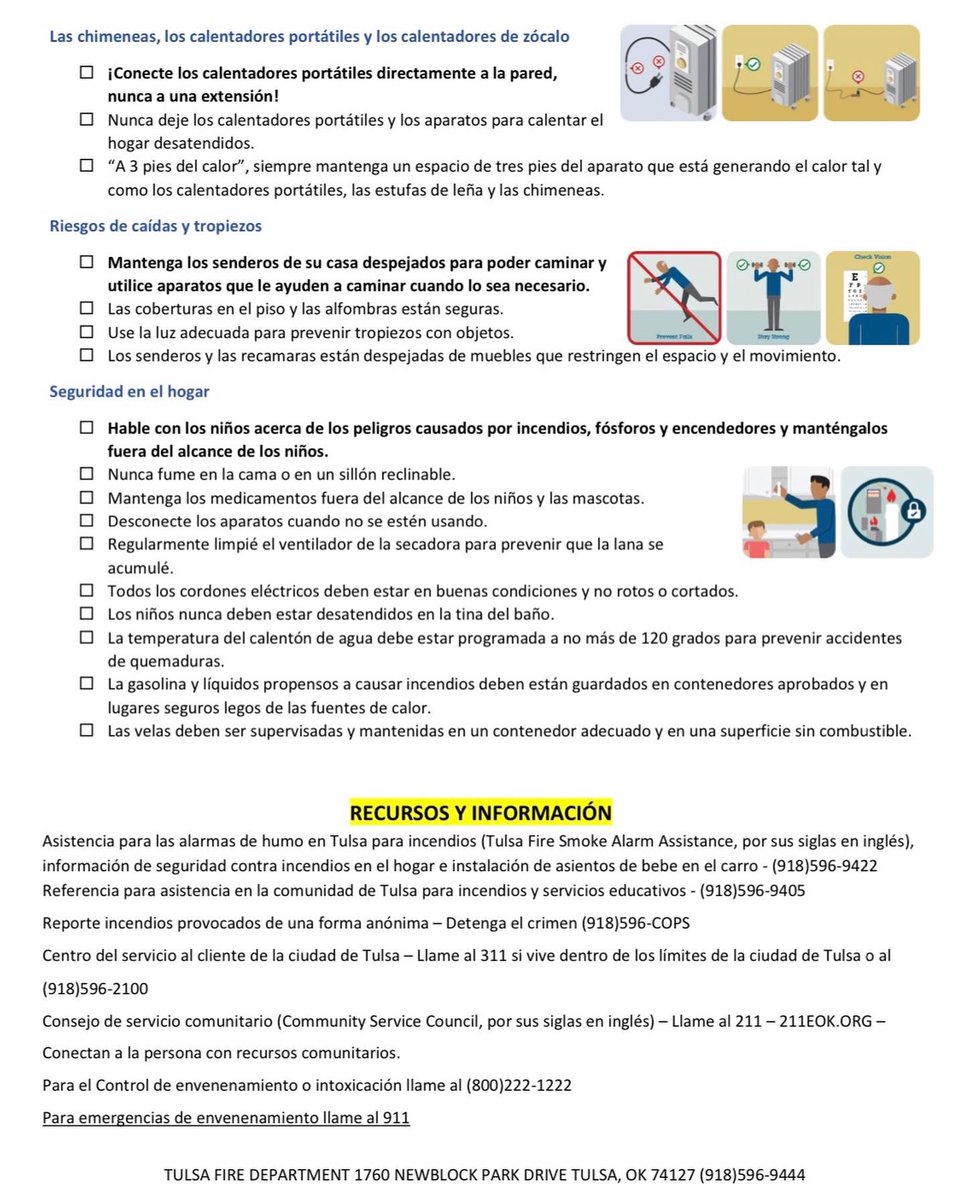 TulsaFire's tweet photo. The 3rd of #CommunityRiskReductionWeek focuses on #ENFORCEMENT. Specifically enforcing our mission to help in residential homes. 

The Fire Marshal’s office recently created a home safety checklist that our fire companies can perform with Tulsan’s when we respond to your homes. https://t.co/Gkp0I7OCCU