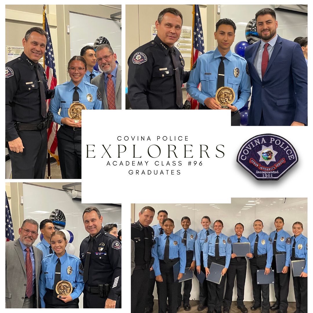 covinapd's tweet photo. Join us in congratulating Explorer Academy Class #96. The future of public safety 🚨 The Explorer program is a wonderful opportunity that allows adolescents to learn the ins &amp; outs of law enforcement, physical fitness, community outreach, and self-discipline. https://t.co/TyXba3wS7J