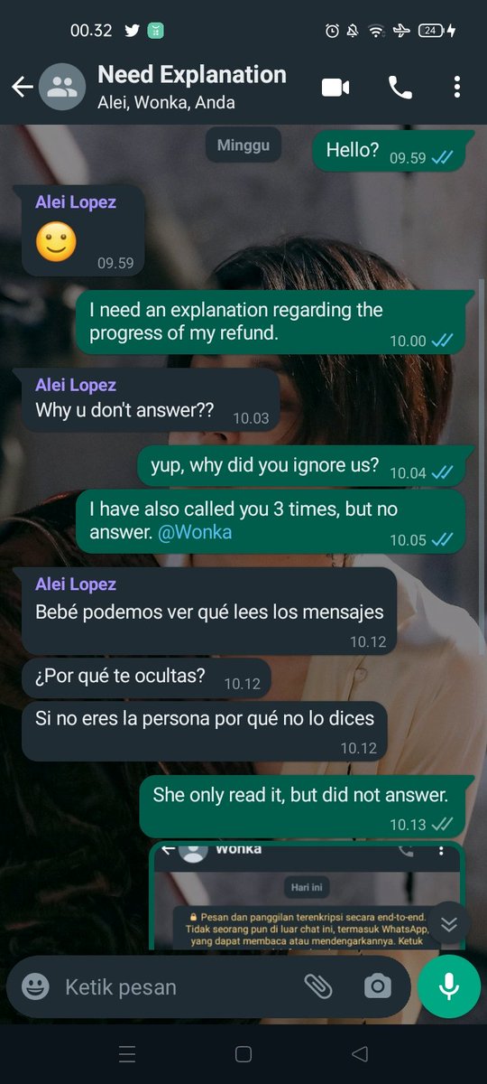 qfbkstuff's tweet photo. @KpopWonka Helloooo?! when will you refund my money? I have submitted a refund from November but it was not processed. It's been almost 2 weeks since you said "I will do it". You blocked me on Whatsapp 5 days ago. https://t.co/yhlrOv2fgs