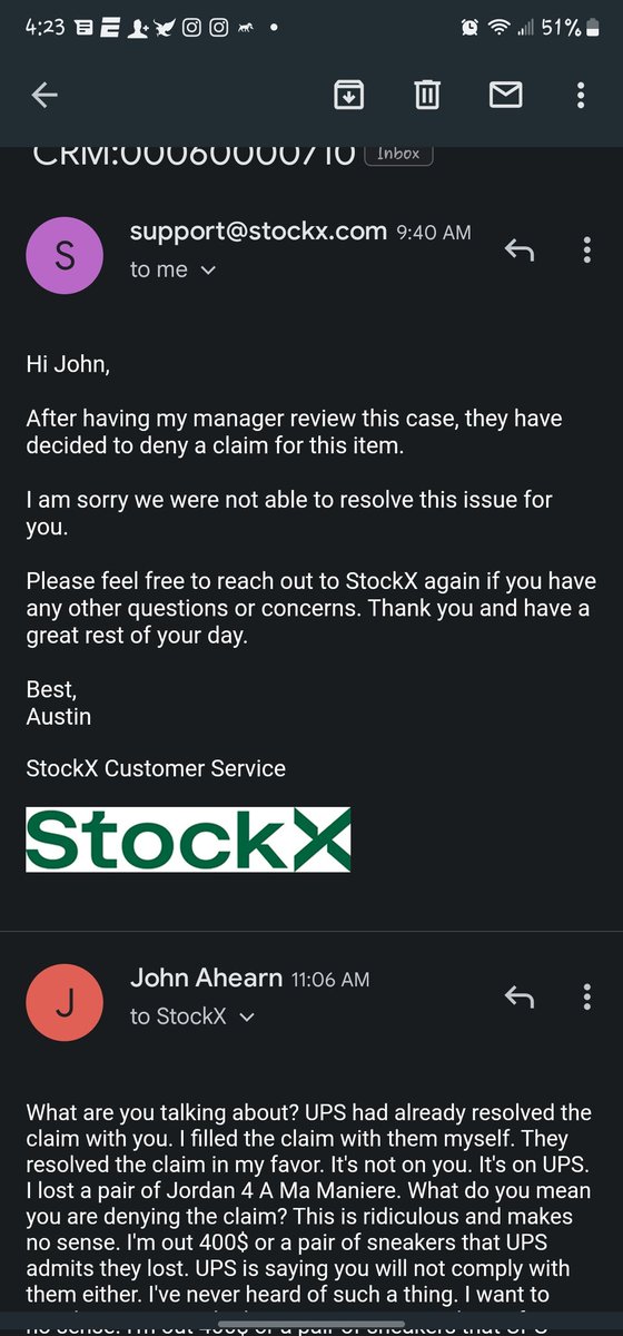 JohnAhe42481076's tweet photo. @airickickz @stockx It seems like looking at responses to my situation and looking at your page. Youse are just robbing everyone. Is this what stockX is now. Because @goatapp bought flight club and now has alias. And now is blowing you out the water. You used to be a respectable company. WTF https://t.co/bGzU0bS7p7
