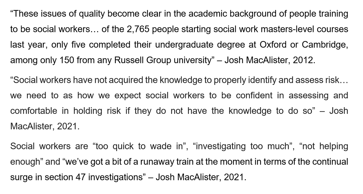 JoeEHanley's tweet photo. While we are often told (without evidence) that there's a a negative public perception of social workers, I think we should be far more concerned with the negative perception held by many in policy making circles, often the same people telling us how negative the public are! https://t.co/NFERI7k9Up