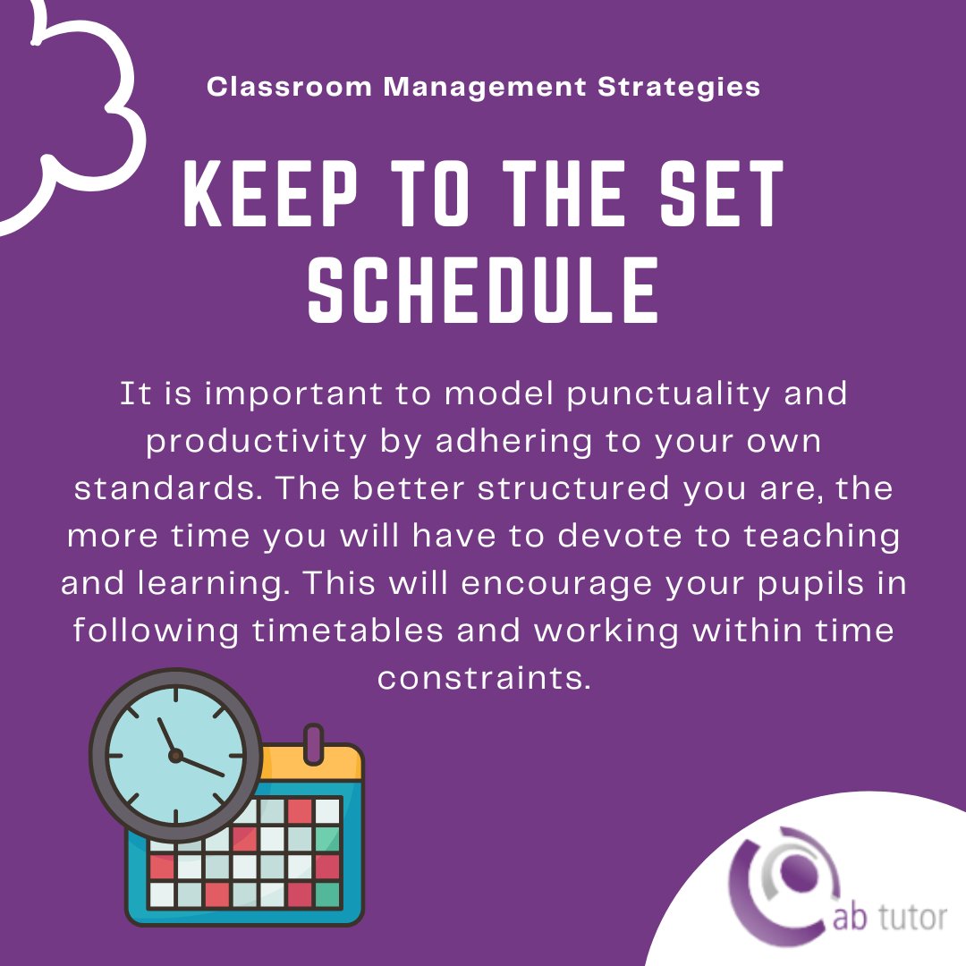 As part of our top classroom management strategies and techniques series!

✅ Keep to the set schedule✅

#classroom #classroommanagement #class #classroomsetup #classroomlearning #learning #teacher #teacherstyle #school #schools #primaryteacher #secondaryteacher #headteacher