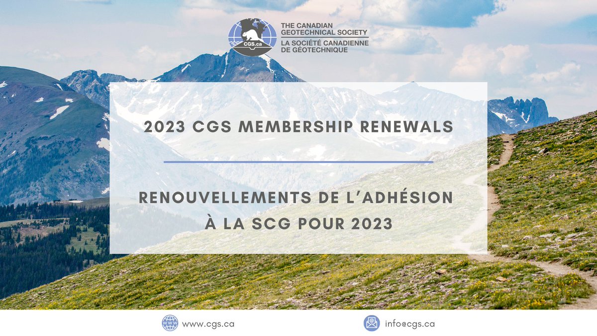 If you haven’t done so already, remember to renew your CGS membership for 2023! A CGS membership renewal email was sent in December to all active 2022 members. If you aren’t yet a CGS member and wish to join, register online at cgs.ca/membership_ove… or contact admin@cgs.ca.